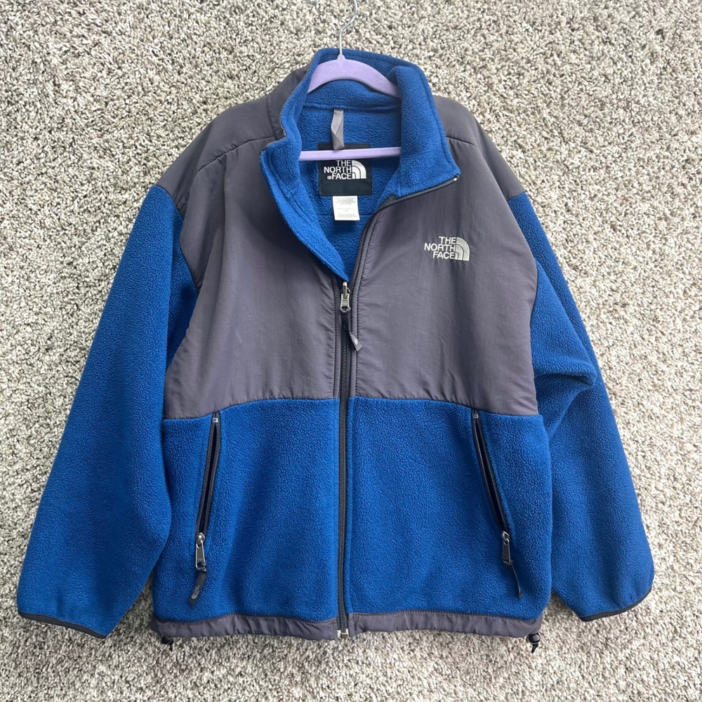 The North Face Jacket Kids Large‎ Blue & Gray Denali Full Zip Fleece